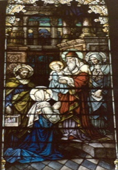 Stained glass window with
          a group of peopleAI-generated content may be incorrect.